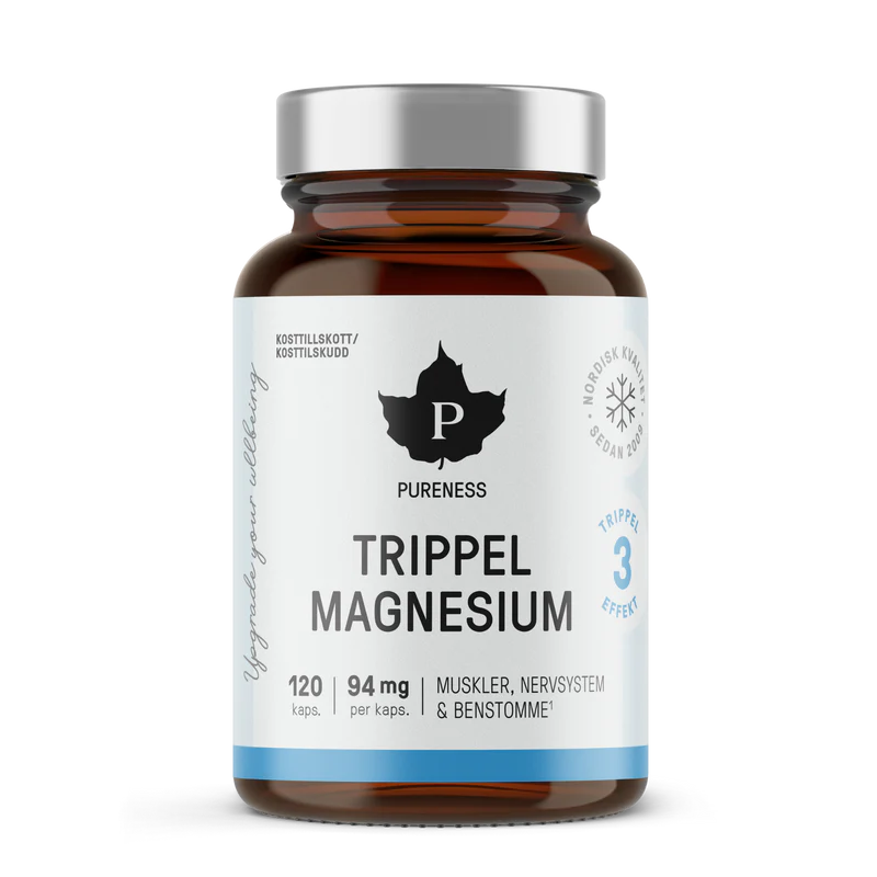 Pureness Premium Trippel Magnesium 120 Kapslar - 94mg pr kaps