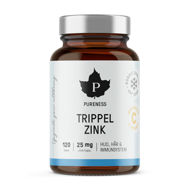 Pureness Premium Trippel Zink 120 Kapslar - 25mg Zink pr kaps